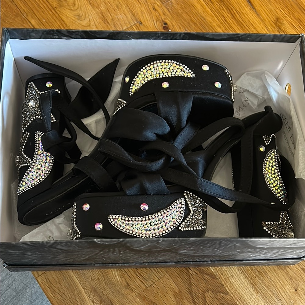 Elegant Black Rhinestone Women's Shoes